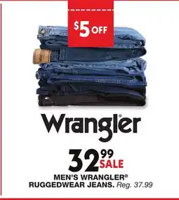 Blain's Farm & Fleet MEN'S WRANGLER RUGGEDWEAR JEANS offer