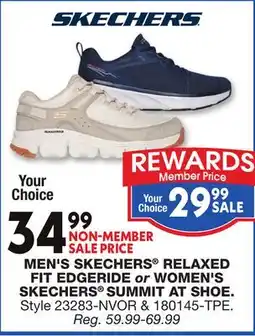 Blain's Farm & Fleet MEN'S SKECHERS RELAXED FIT EDGERIDE or WOMEN'S SKECHERS SUMMIT AT SHOE offer