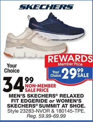 Blain's Farm & Fleet MEN'S SKECHERS RELAXED FIT EDGERIDE or WOMEN'S SKECHERS SUMMIT AT SHOE offer