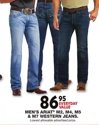 Blain's Farm & Fleet MEN'S ARIAT M2, M4, M5 & M7 WESTERN JEANS offer