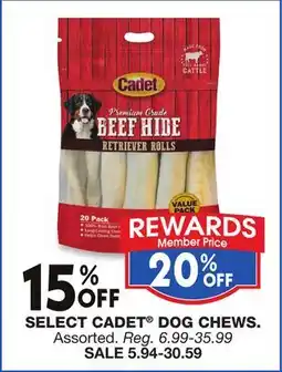 Blain's Farm & Fleet SELECT CADET DOG CHEWS offer