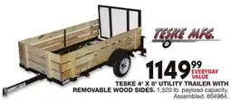 Blain's Farm & Fleet TESKE 4' X 8' UTILITY TRAILER WITH REMOV ABLE WOOD SIDES offer