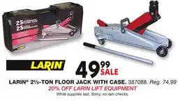 Blain's Farm & Fleet LARIN 2½-TON FLOOR JACK WITH CASE offer