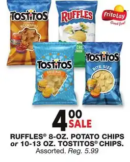 Blain's Farm & Fleet RUFFLES 8-OZ. POTATO CHIPS or 10-13 OZ. TOSTITOS CHIPS offer