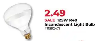 Runnings 125W R40 Incandescent Light Bulb offer