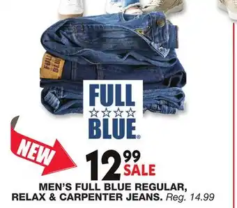 Blain's Farm & Fleet MEN'S FULL BLUE REGULAR RELAX & CARPENTER JEANS offer