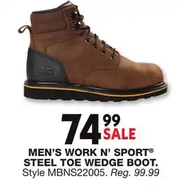 Blain's Farm & Fleet MEN'S WORK N' SPORT STEEL TOE WEDGE BOOT offer