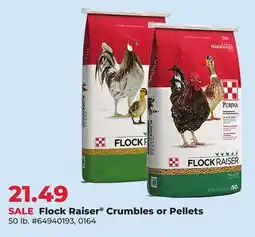 Runnings Flock Raiser Crumbles or Pellets offer