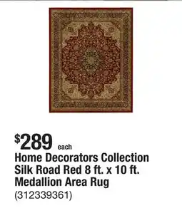 The Home Depot Home Decorators Collection Silk Road Red 8 ft. x 10 ft. Medallion Area Rug offer