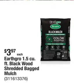 The Home Depot Earthgro 1.5 cu. ft. Black Wood Shredded Bagged Mulch offer