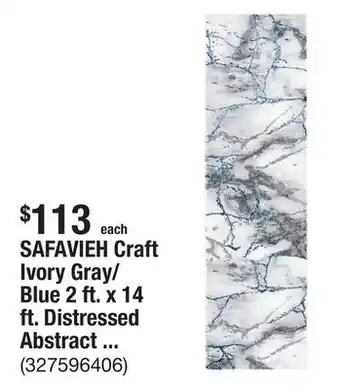 The Home Depot SAFAVIEH Craft Ivory Gray/Blue 2 ft. x 14 ft. Distressed Abstract Runner Rug offer