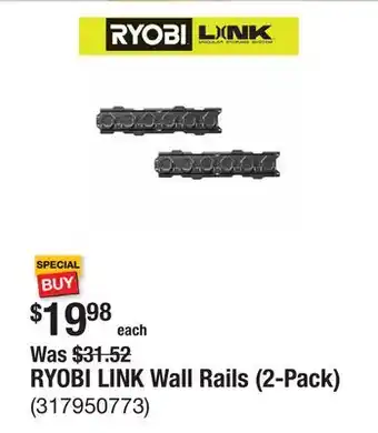 The Home Depot RYOBI LINK Wall Rails (2-Pack) offer