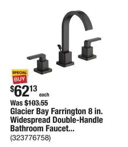 The Home Depot Glacier Bay Farrington 8 in. Widespread Double-Handle Bathroom Faucet in Matte Black offer