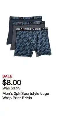 TJ Maxx Men's 3pk Sportstyle Logo Wrap Print Briefs offer