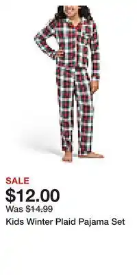 TJ Maxx Kids Winter Plaid Pajama Set offer