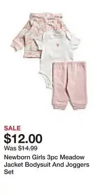 TJ Maxx Newborn Girls 3pc Meadow Jacket Bodysuit And Joggers Set offer