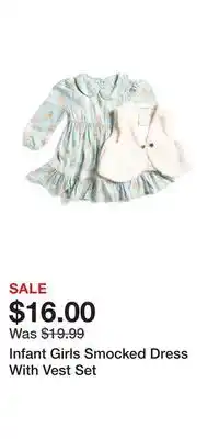 TJ Maxx Infant Girls Smocked Dress With Vest Set offer