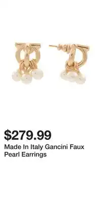 TJ Maxx Made In Italy Gancini Faux Pearl Earrings offer