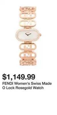 TJ Maxx FENDI Women's Swiss Made O Lock Rosegold Watch offer