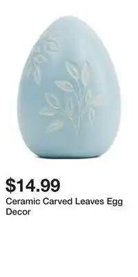 TJ Maxx Ceramic Carved Leaves Egg Decor offer