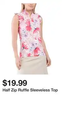 TJ Maxx Half Zip Ruffle Sleeveless Top offer