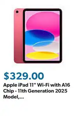 Sam's Club Apple iPad 11 Wi-Fi with A16 Chip - 11th Generation 2025 Model, Choose Size and Color offer