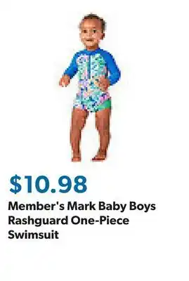 Sam's Club Member's Mark Baby Boys Rashguard One-Piece Swimsuit offer