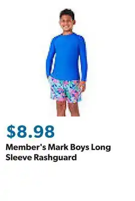 Sam's Club Member's Mark Boys Long Sleeve Rashguard offer