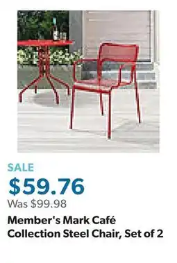 Sam's Club Member's Mark Café Collection Steel Chair, Set of 2 offer