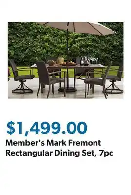 Sam's Club Member's Mark Fremont Rectangular Dining Set, 7pc offer