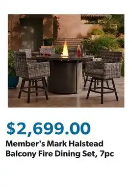 Sam's Club Member's Mark Halstead Balcony Fire Dining Set, 7pc offer