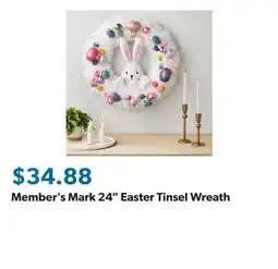 Sam's Club Member's Mark 24 Easter Tinsel Wreath offer