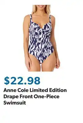 Sam's Club Anne Cole Limited Edition Drape Front One-Piece Swimsuit offer