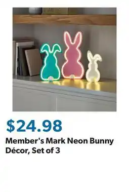 Sam's Club Member's Mark Neon Bunny Décor, Set of 3 offer