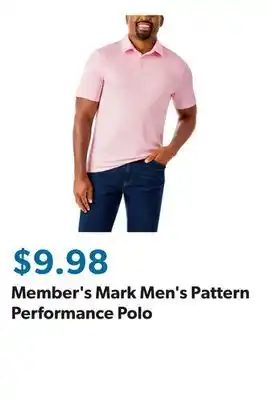 Sam's Club Member's Mark Men's Pattern Performance Polo offer