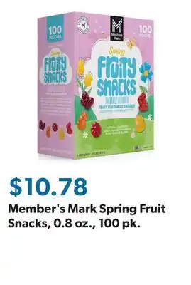 Sam's Club Member's Mark Spring Fruit Snacks, 0.8 oz., 100 pk offer