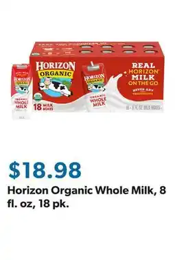 Sam's Club Horizon Organic Whole Milk, 8 fl. oz, 18 pk offer