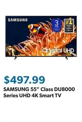 Sam's Club SAMSUNG 55 Class DU8000 Series UHD 4K Smart TV offer