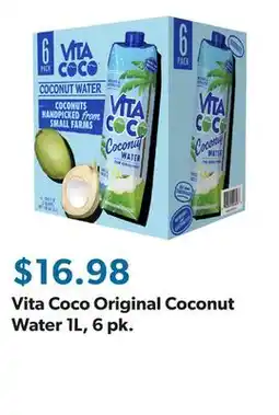 Sam's Club Vita Coco Original Coconut Water 1L, 6 pk offer