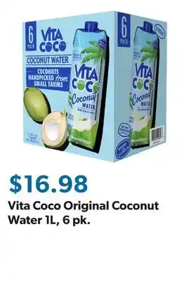 Sam's Club Vita Coco Original Coconut Water 1L, 6 pk offer