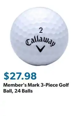 Sam's Club Member's Mark 3-Piece Golf Ball, 24 Balls offer