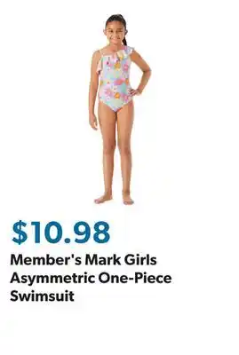 Sam's Club Member's Mark Girls Asymmetric One-Piece Swimsuit offer