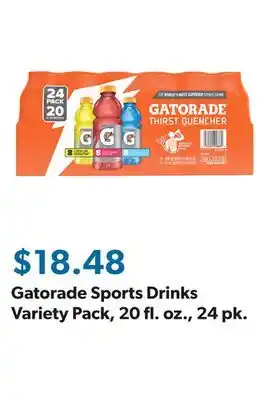 Sam's Club Gatorade Sports Drinks Variety Pack, 20 fl. oz., 24 pk offer