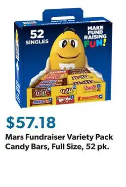 Sam's Club Mars Fundraiser Variety Pack Candy Bars, Full Size, 52 pk offer