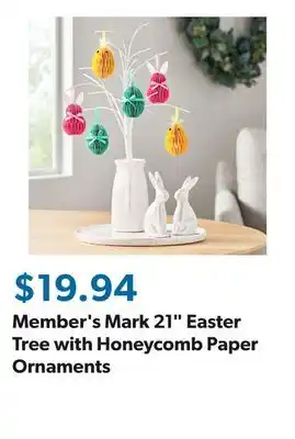 Sam's Club Member's Mark 21 Easter Tree with Honeycomb Paper Ornaments offer