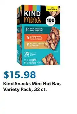 Sam's Club Kind Snacks Mini Nut Bar, Variety Pack, 32 ct offer