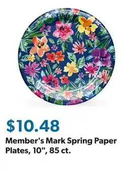 Sam's Club Member's Mark Spring Paper Plates, 10, 85 ct offer