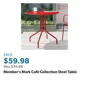 Sam's Club Member's Mark Café Collection Steel Table offer