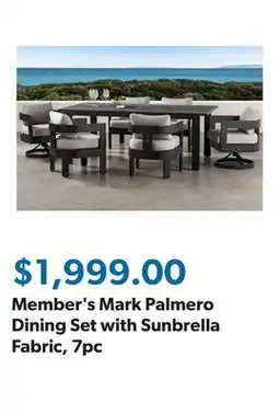 Sam's Club Member's Mark Palmero Dining Set with Sunbrella Fabric, 7pc offer