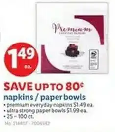 Lidl Napkins/paper bowls offer